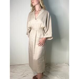& OTHER STORIES Linen Ecru Maxi Dress US 6